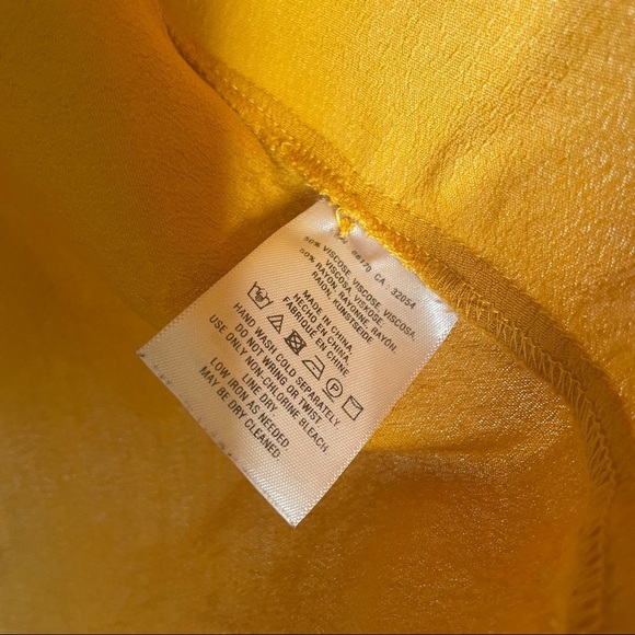 Anthro | Maeve Mustard Ruffle Cold Shoulder Top - Picture 9 of 9